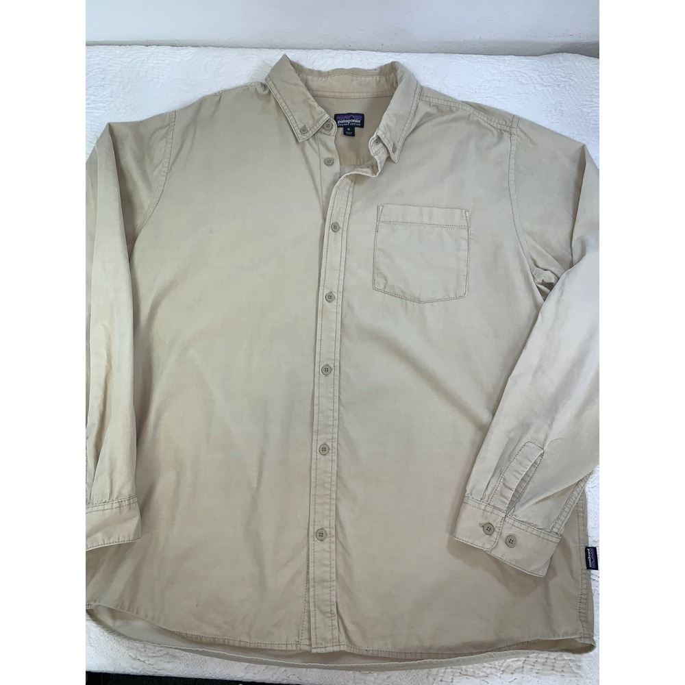 Patagonia Mens Bluffside Corduroy Shirt‎ XL Tan Khaki Organic Cotton STY53780